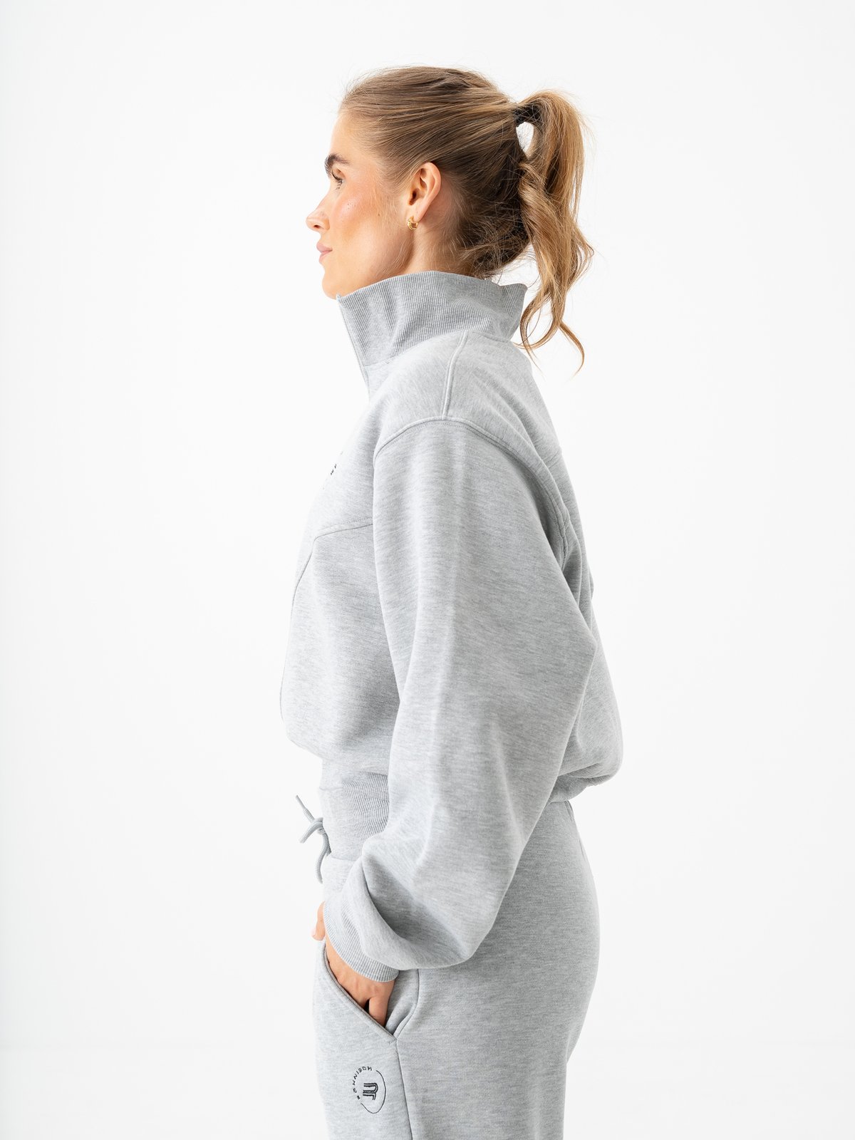Röhnisch Soft Sweat Half Zip Grey Melange