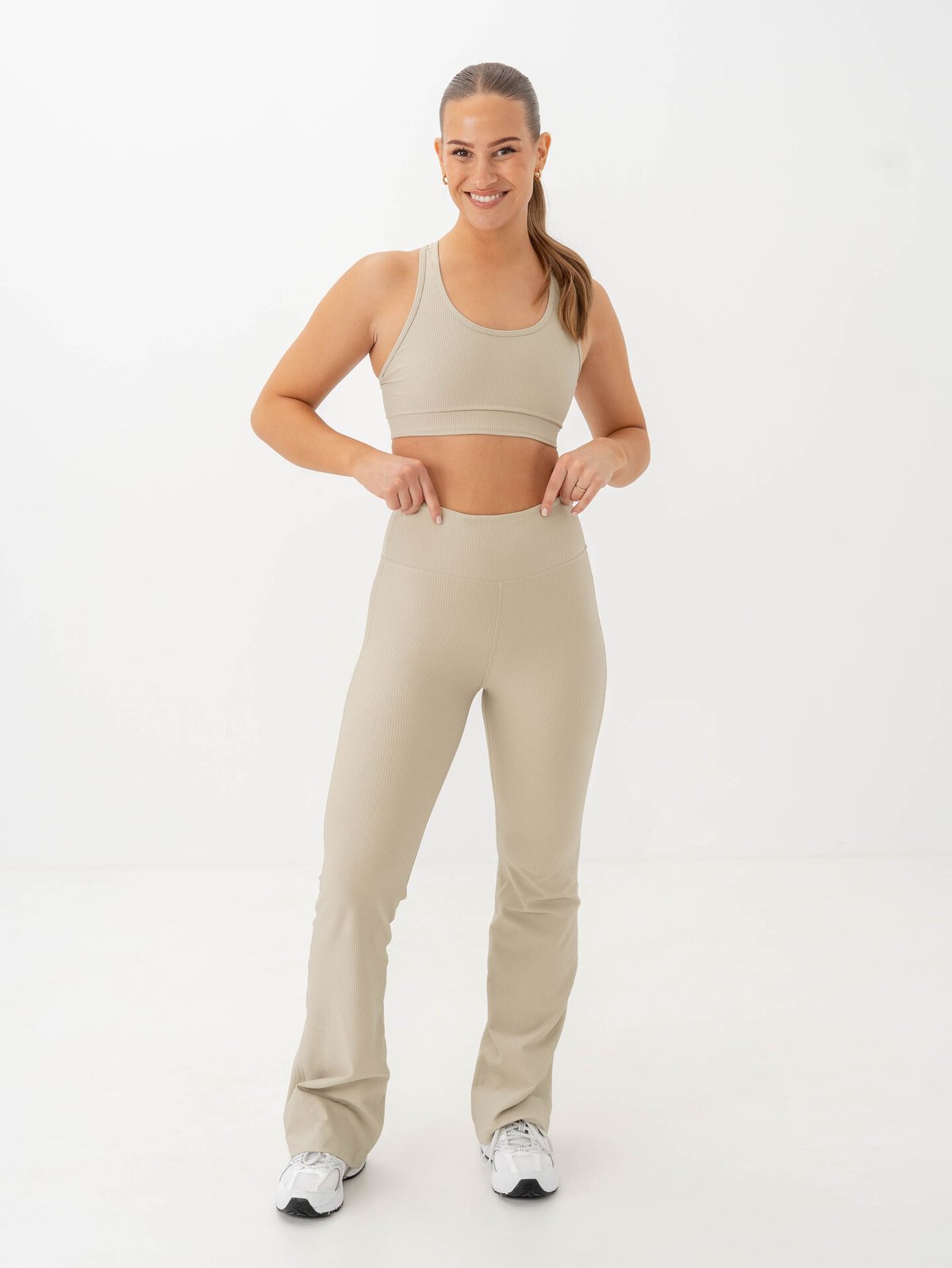 Röhnisch Ribbed R Flare High Waist Tights Agate Gray