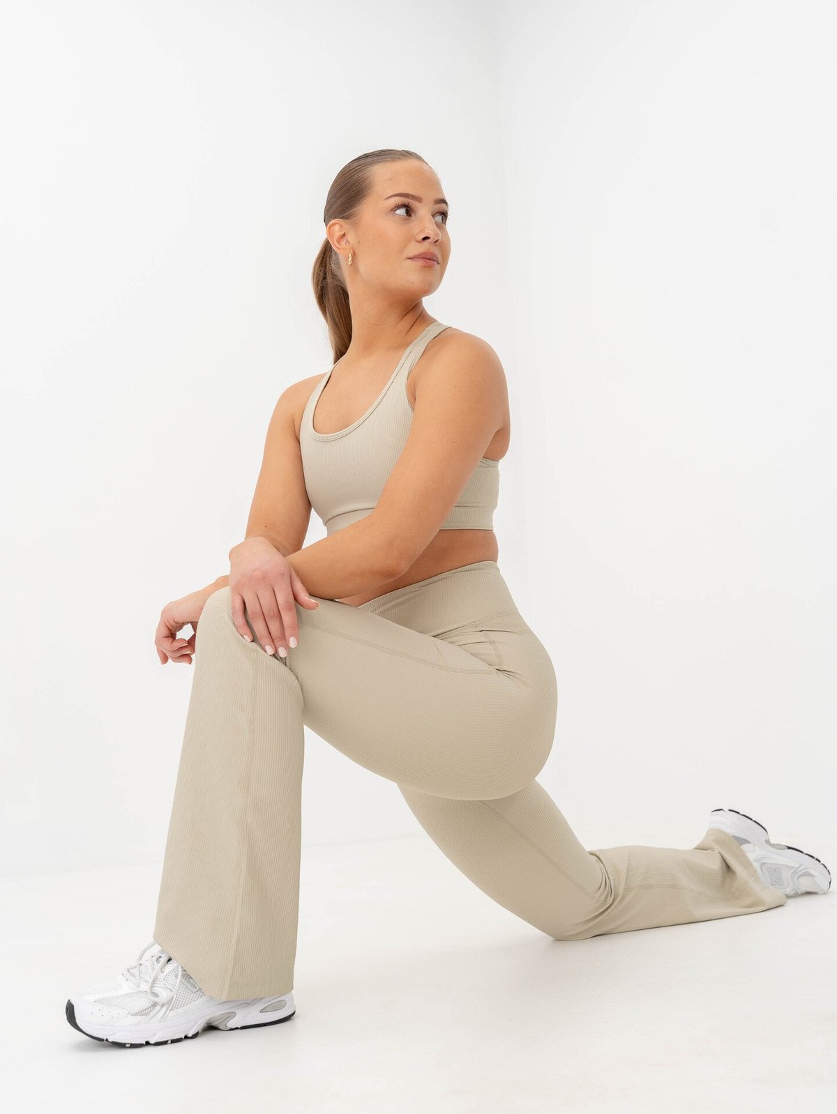 Röhnisch Ribbed R Flare High Waist Tights Agate Gray