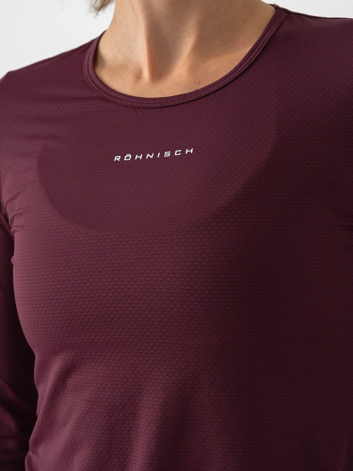 Röhnisch Jacquard Long Sleeve Top Burgunder