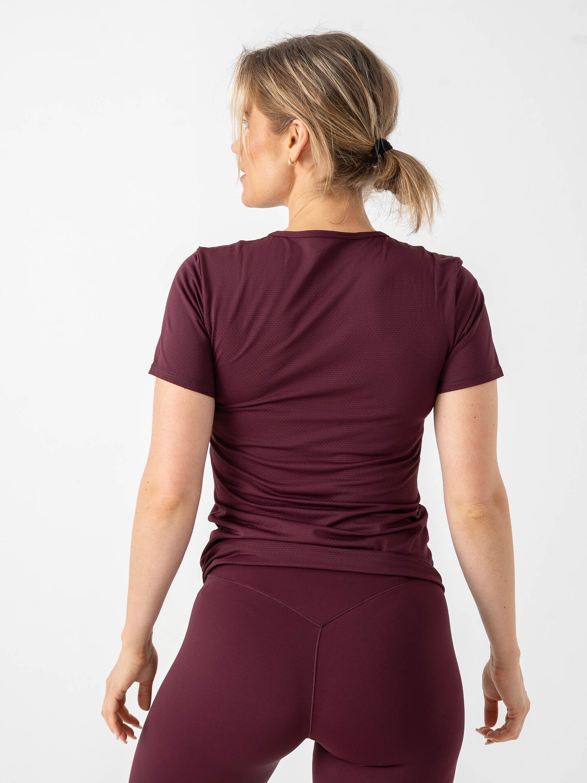 Röhnisch Jacquard Short Sleeve Top Burgunder