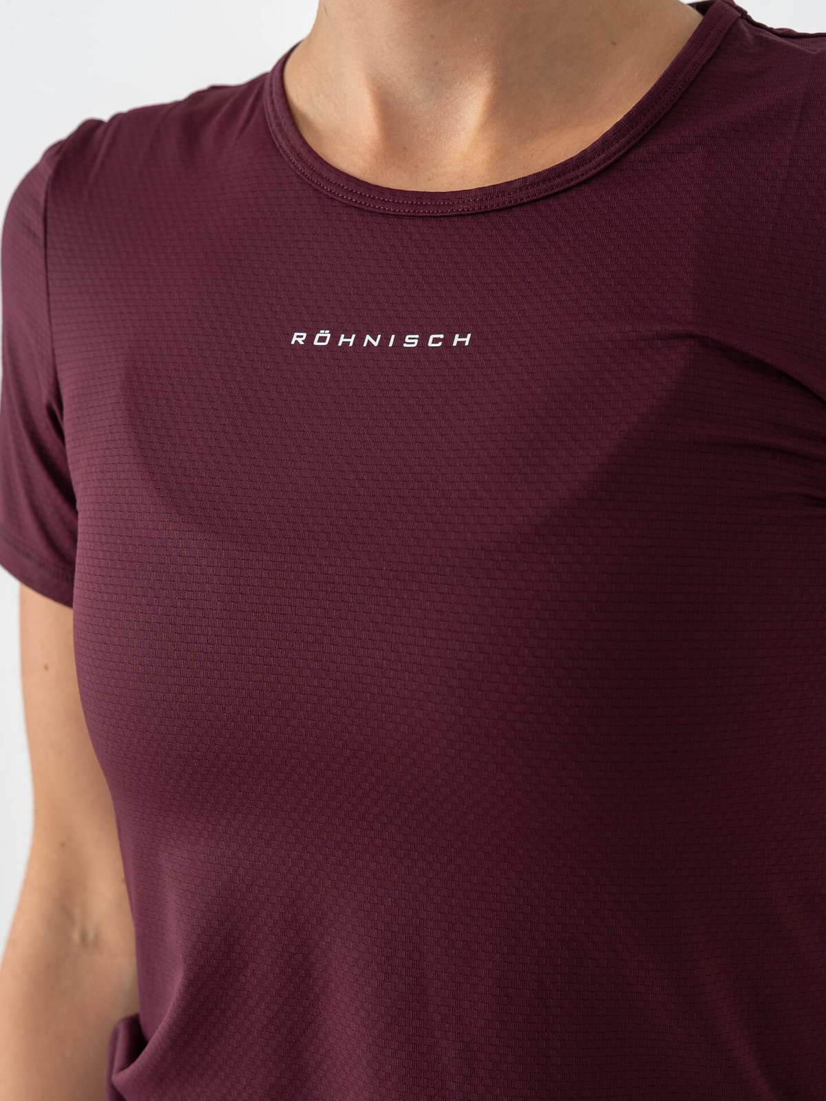 Röhnisch Jacquard Short Sleeve Top Burgunder