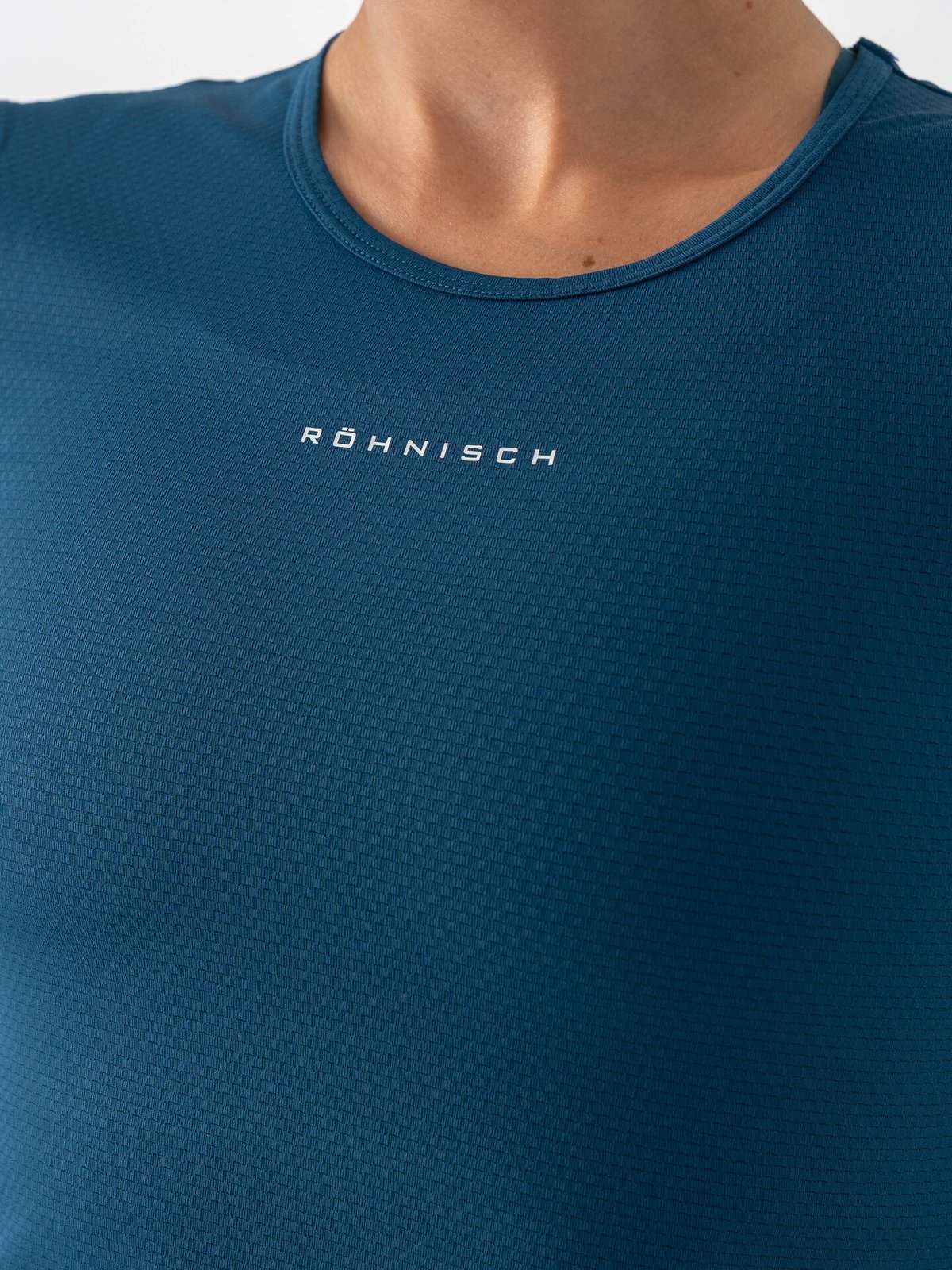 Röhnisch Jacquard Short Sleeve Top Blå