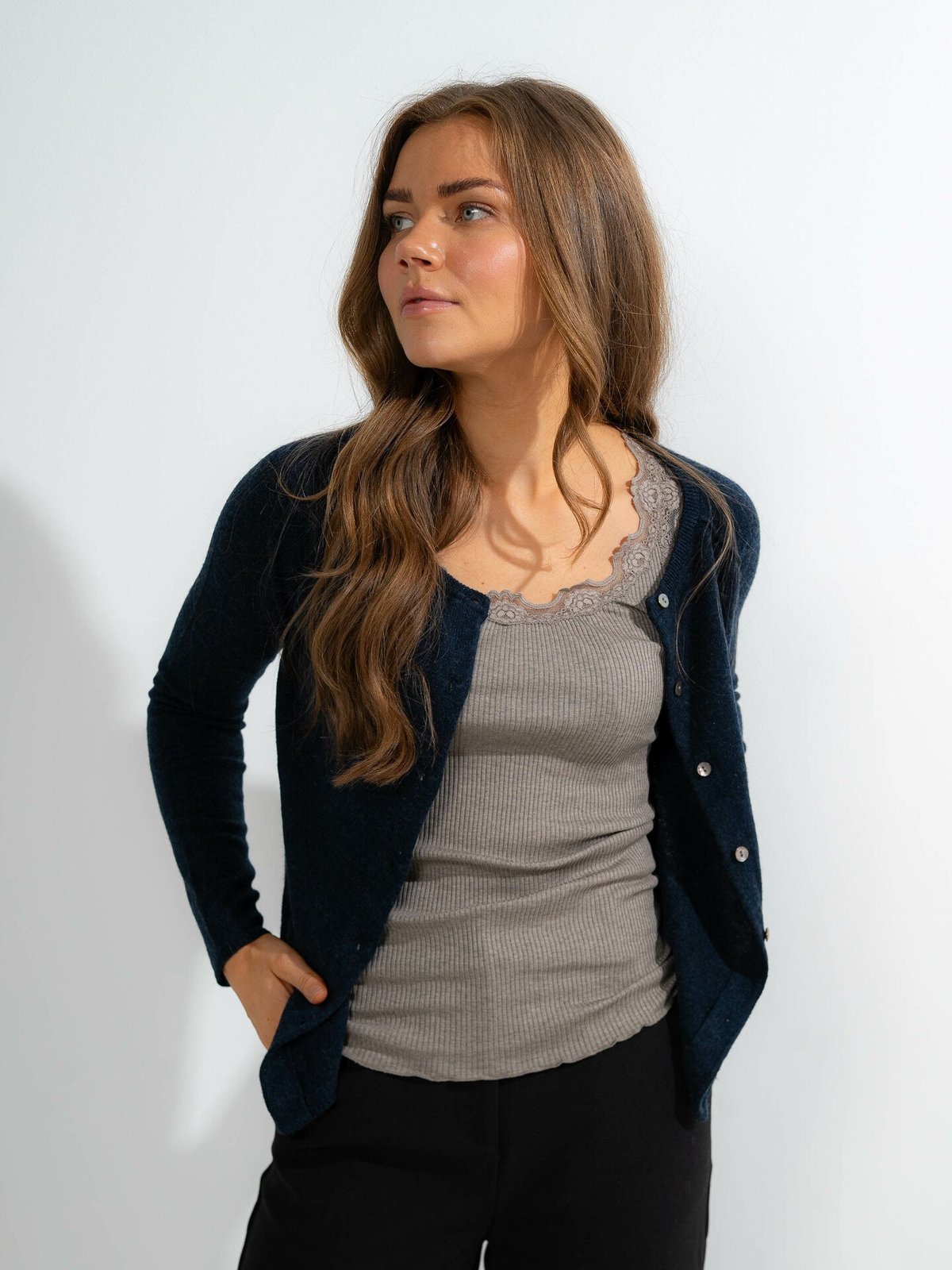 Rosemunde Laica Wool & Cashmere Cardigan Dark Navy Melange