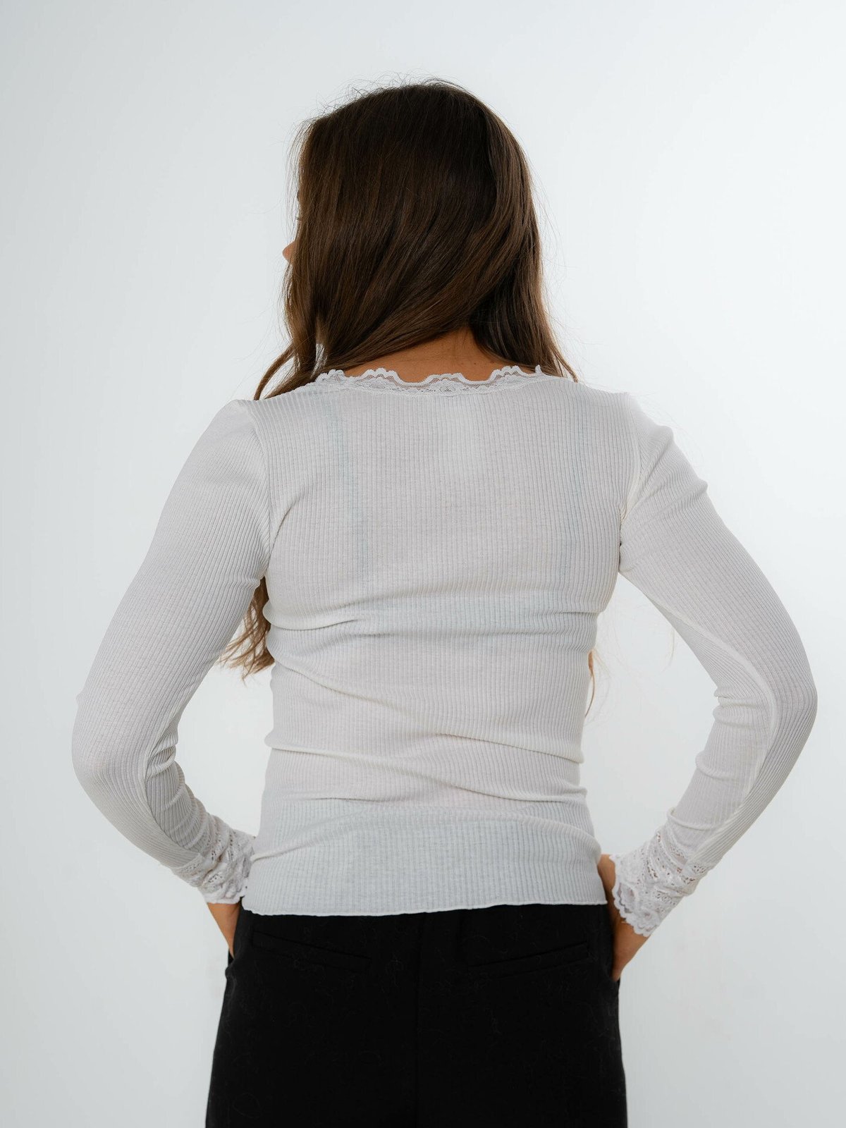 Rosemunde Benita Silk T-Shirt W/ Lace New White