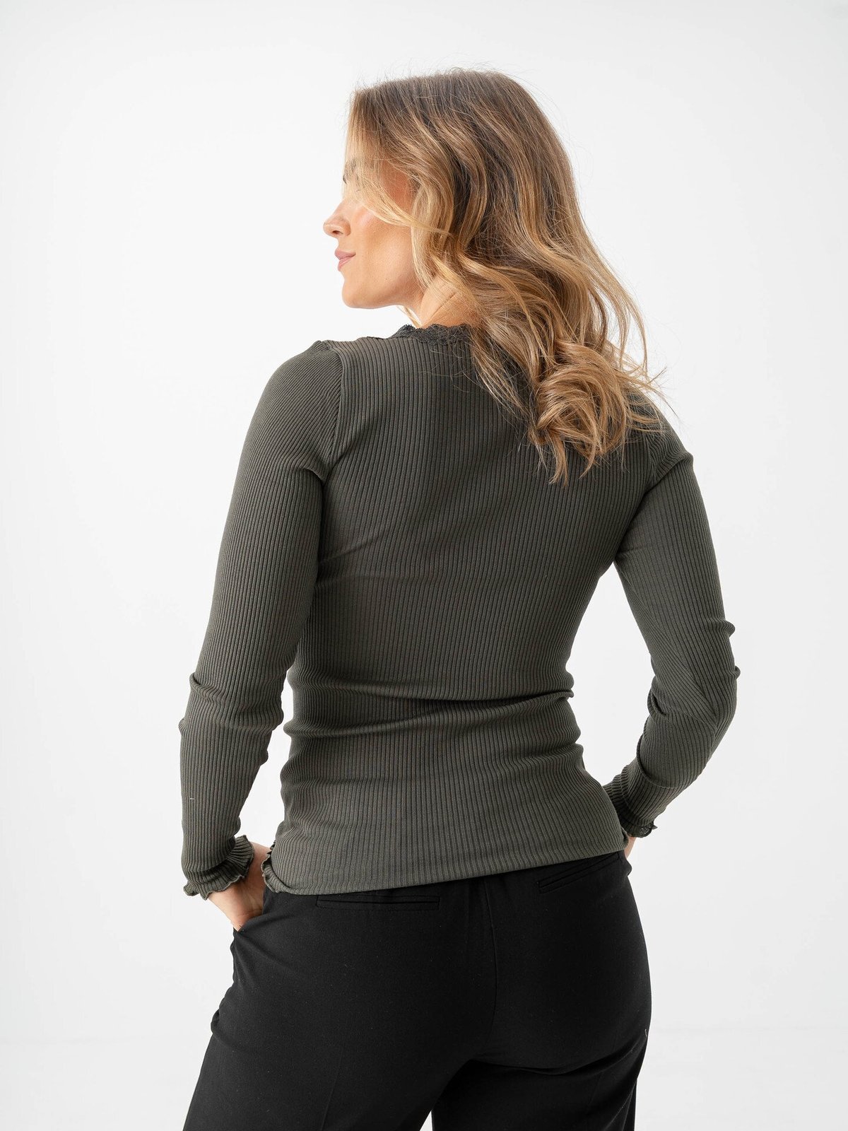 Rosemunde Babette Silk T-Shirt W/ Lace Forrest night