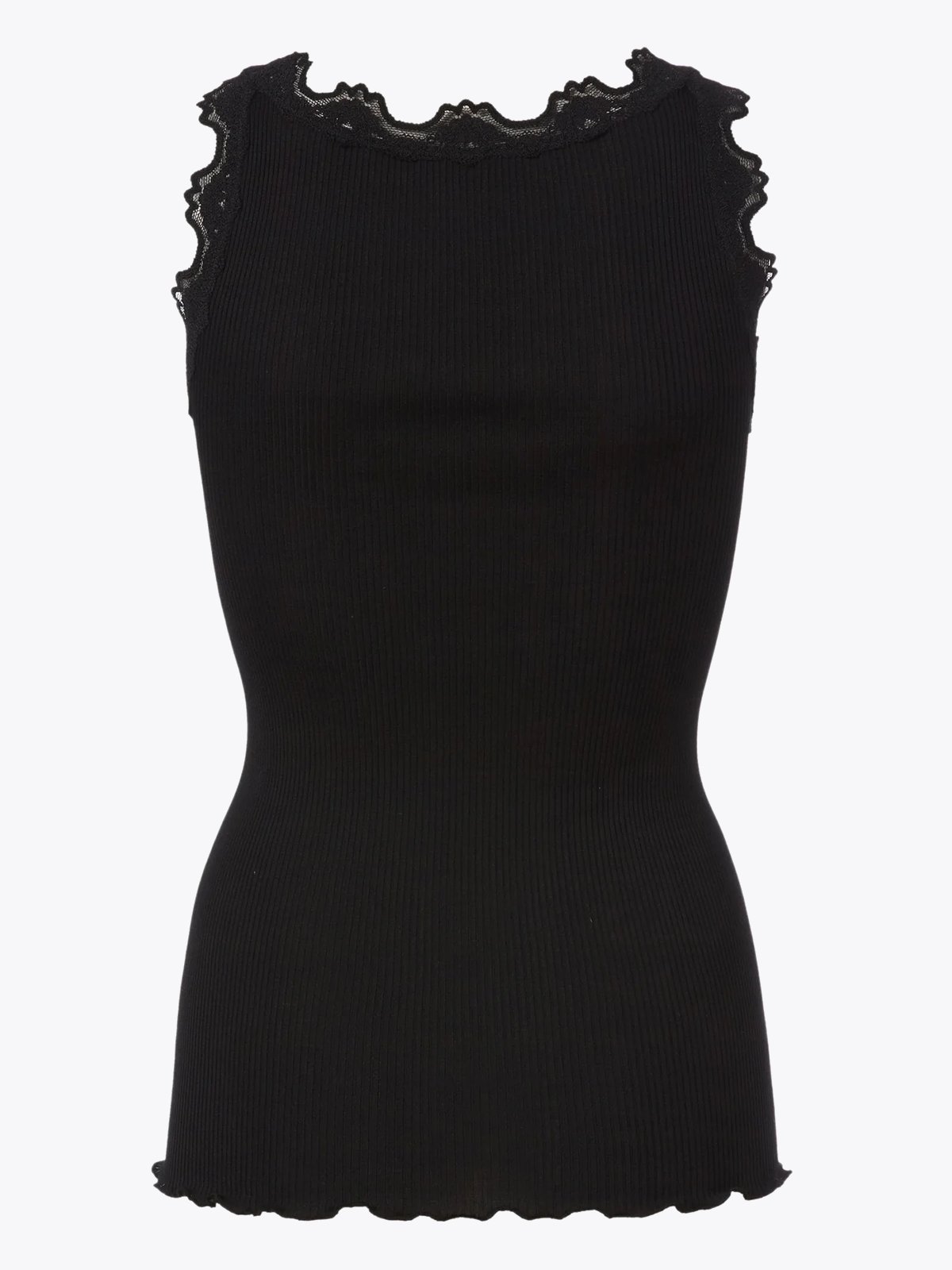 Rosemunde Babette Silk Top With Lace Black