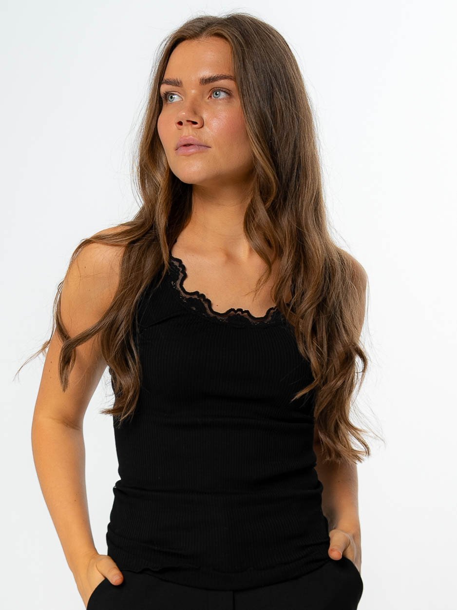 Rosemunde Babette Silk Top With Lace Black