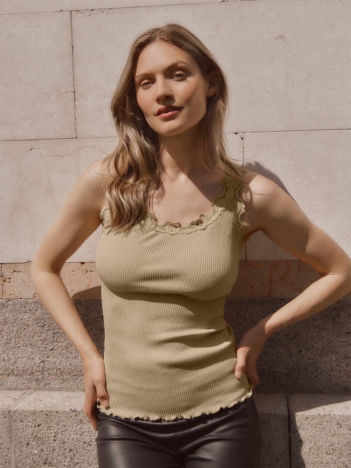 Rosemunde Babette Silk Top With Lace Beige