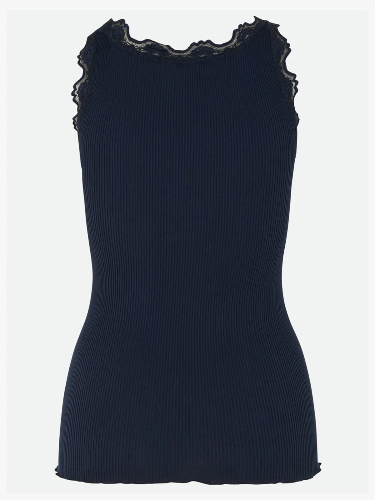 Rosemunde Babette Silk Top With Lace Navy
