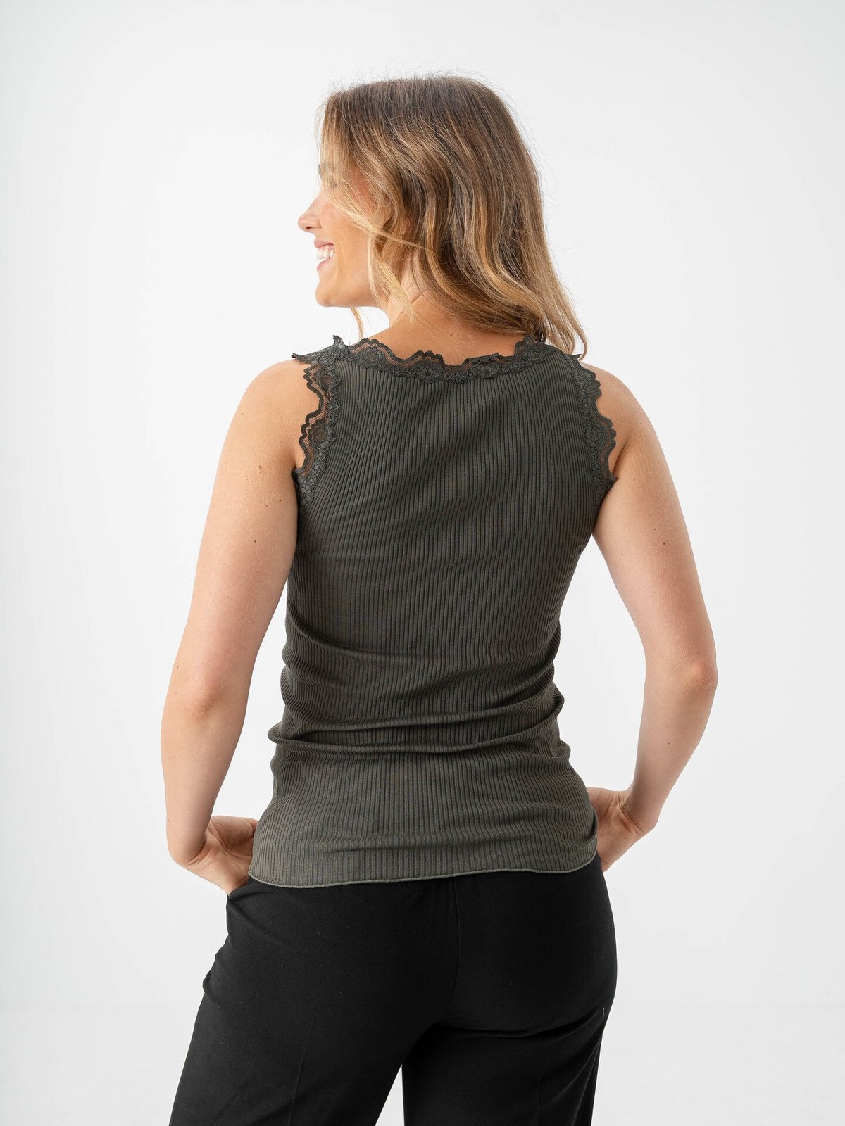 Rosemunde Babette Silk Top With Lace Forrest night