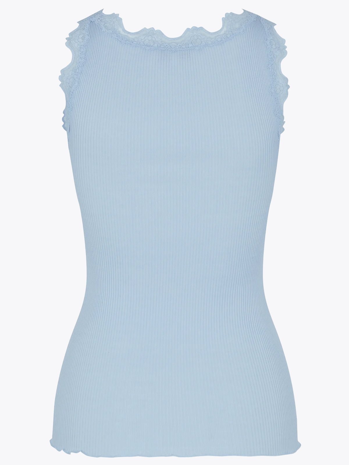 Rosemunde Babette Silk Top With Lace Heather Sky