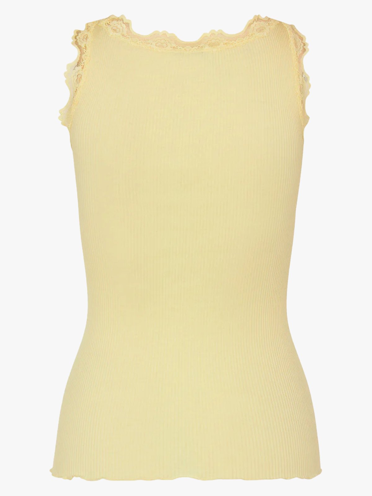Rosemunde Babette Silk Top With Lace Lemon Creme