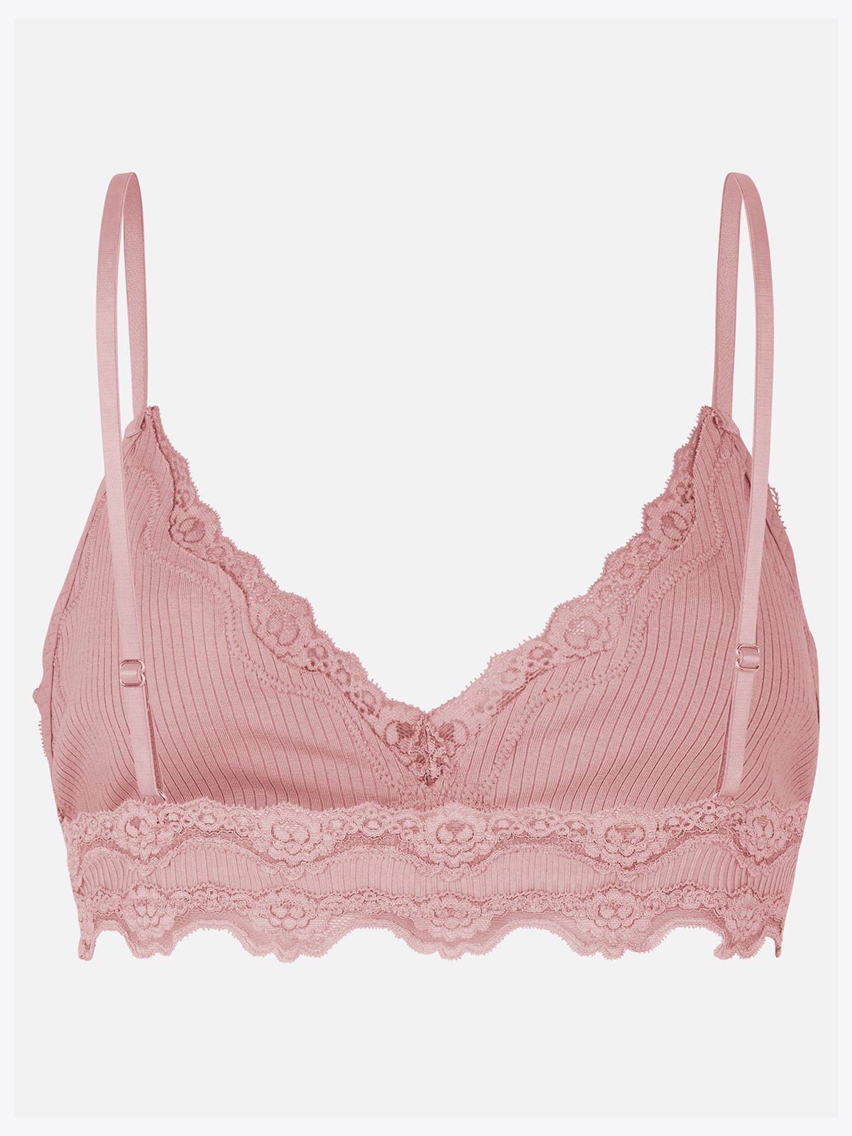 Rosemunde Silk Bra W/Lace Woodrose