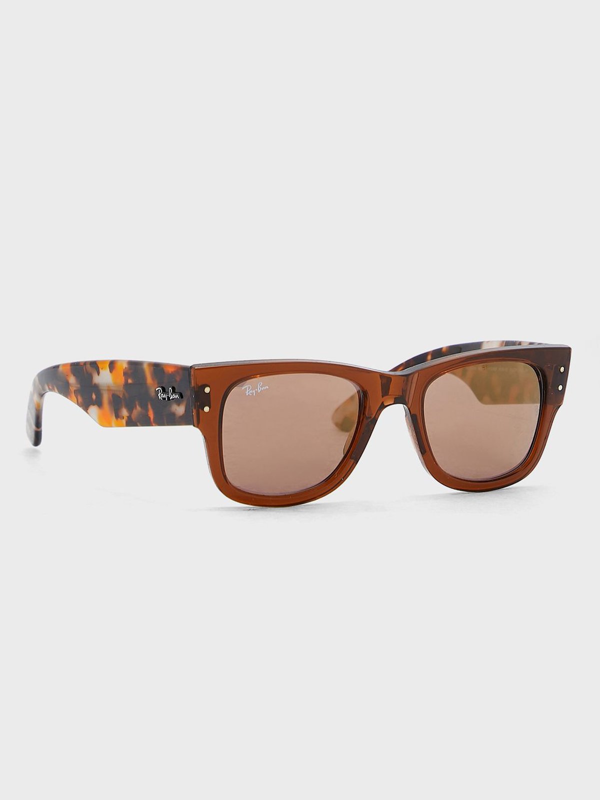 Ray-Ban Mega Wayfarer Transparent Brown / Brown Grey Havana / Gold Mirror