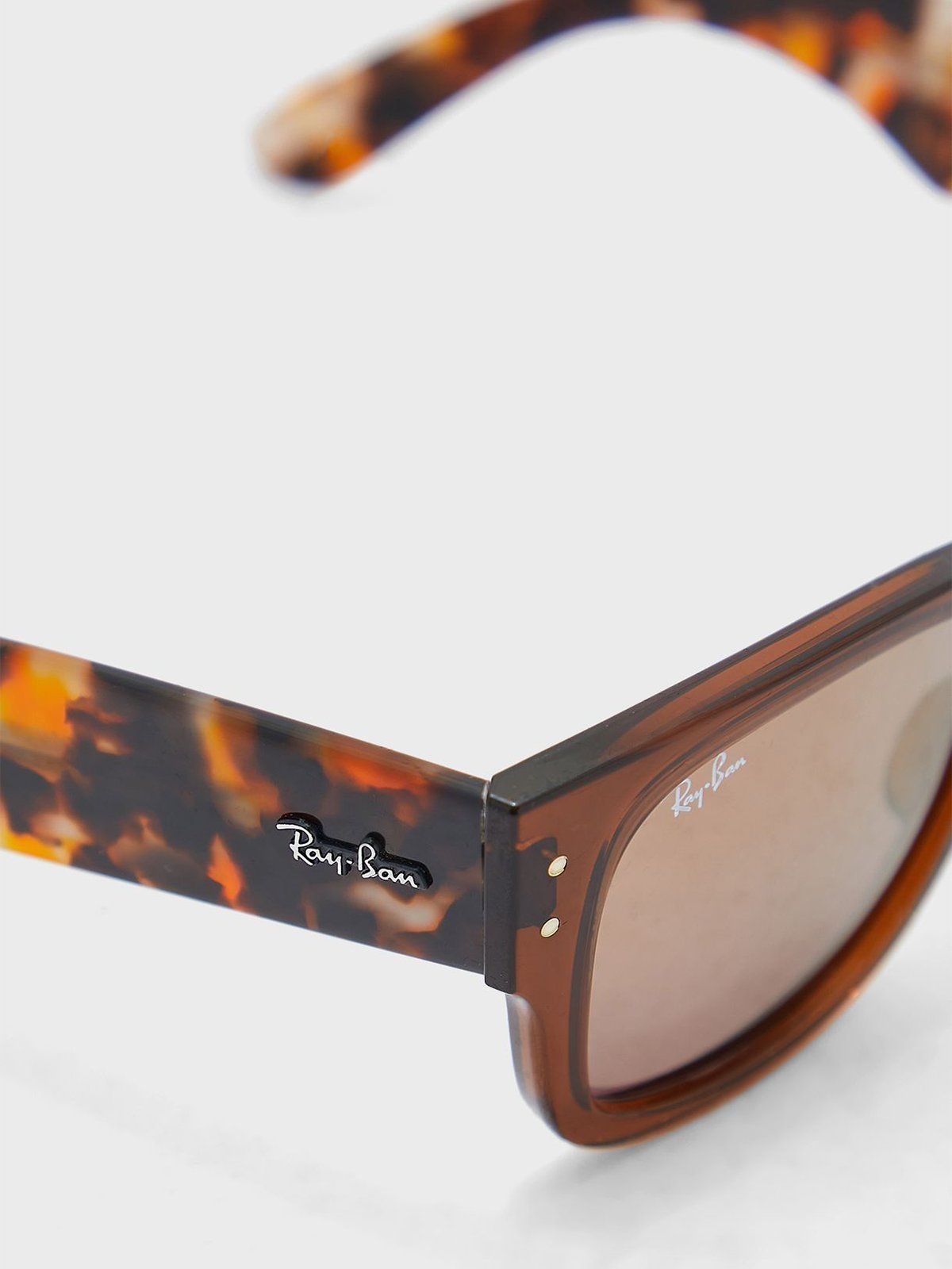 Ray-Ban Mega Wayfarer Transparent Brown / Brown Grey Havana / Gold Mirror