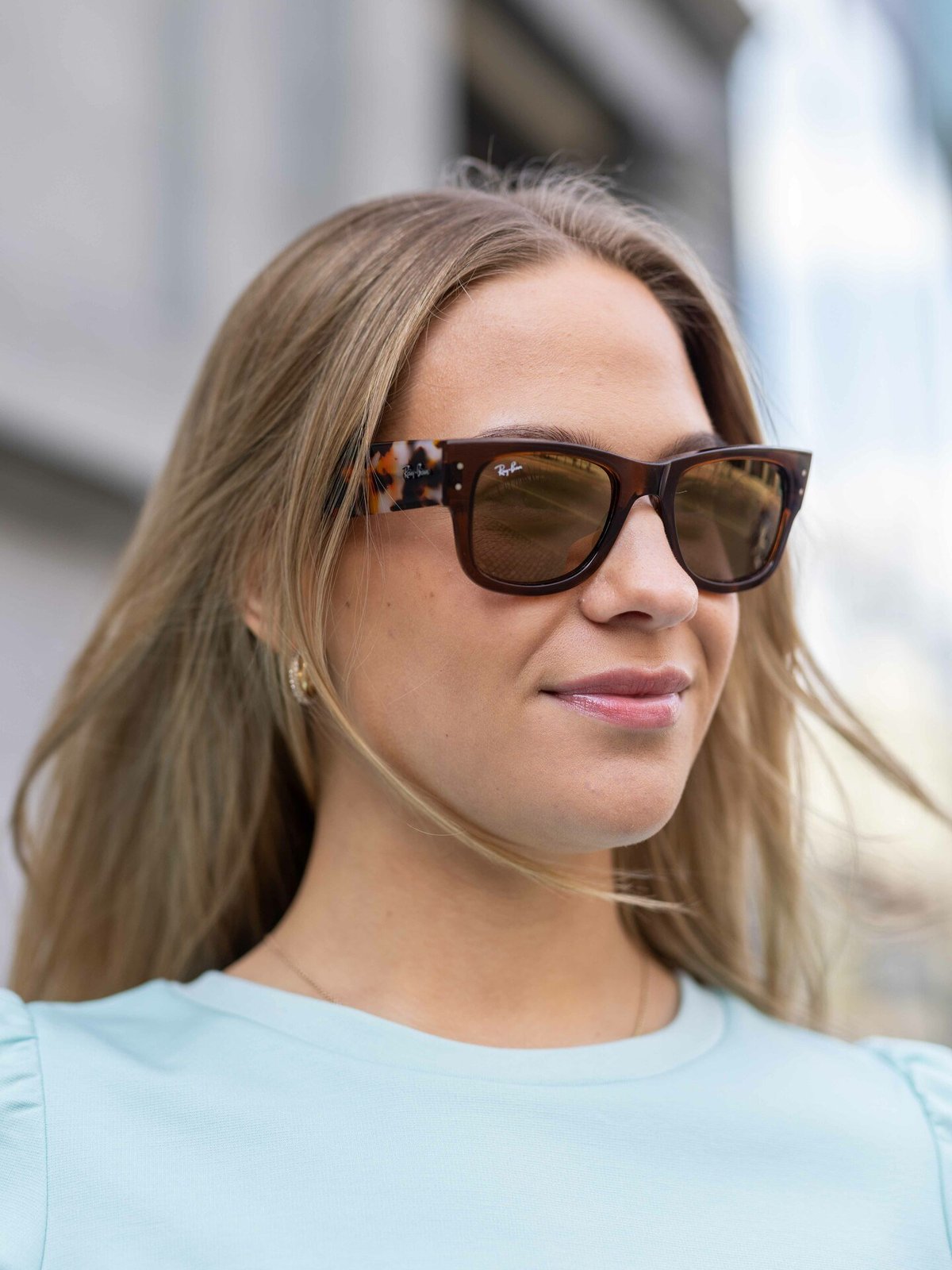 Ray-Ban Mega Wayfarer Transparent Brown / Brown Grey Havana / Gold Mirror