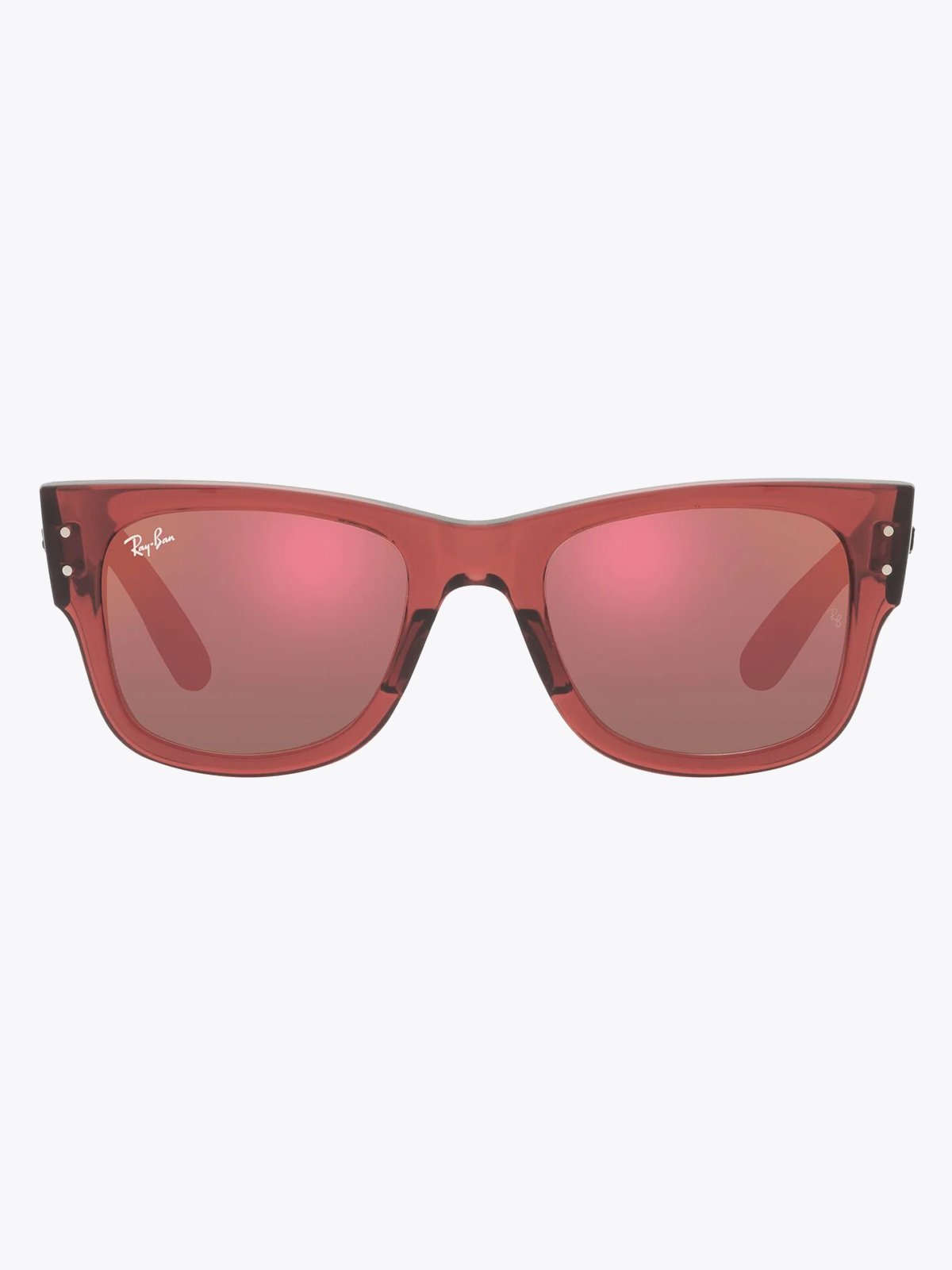Ray-Ban Mega Wayfarer Transparent Pink / Striped Pink Havana / Red Mirror