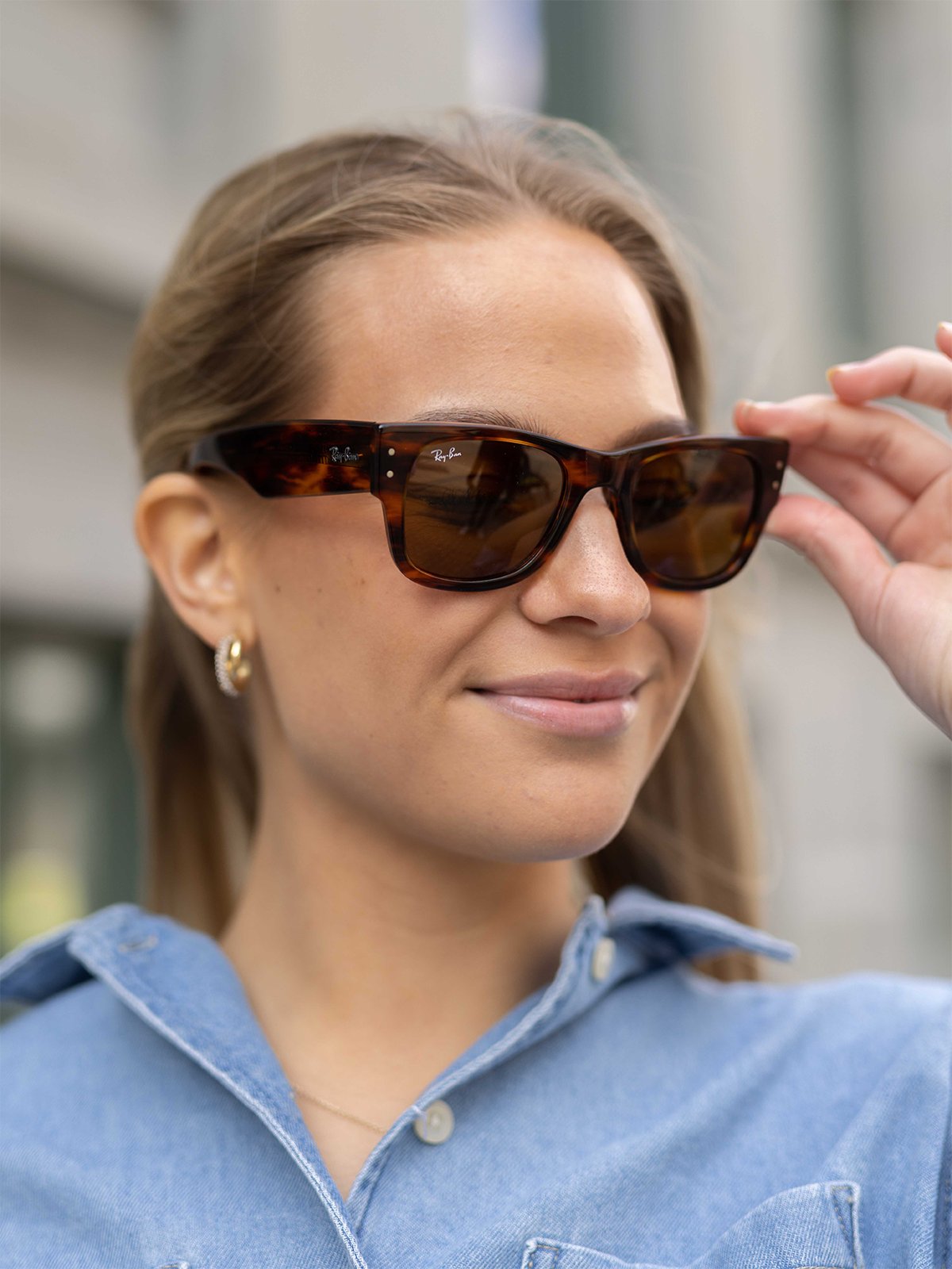 Ray-Ban Mega Wayfarer Striped Havana / Brown Classic