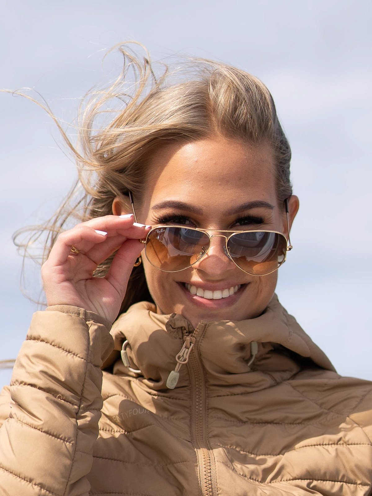 Ray-Ban Aviator Large Metal Rammefarge: Arista / Linsefarge: Clear Gradient Brown