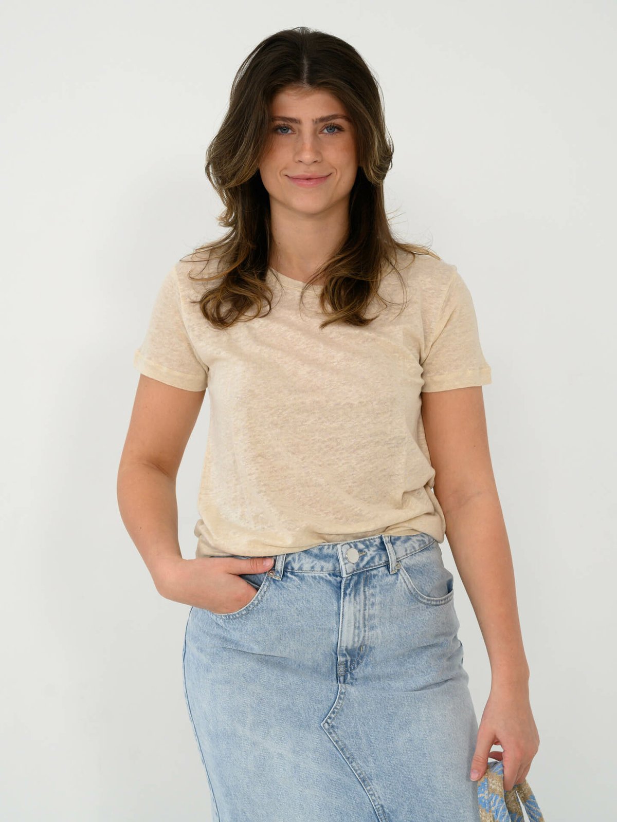 Second Female Peony O-Neck Tee French Oak