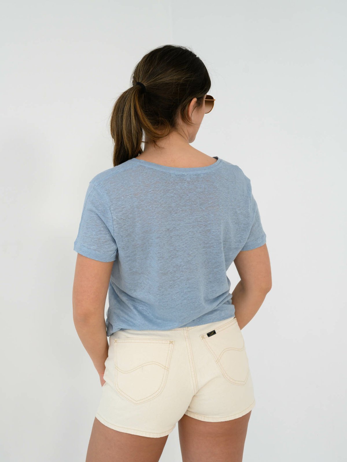 Second Female Peony O-Neck Tee Ashley Blue