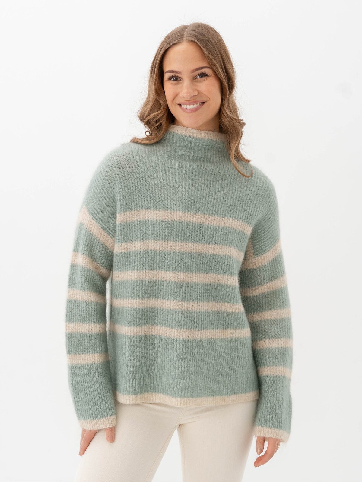Second Female Ovalis Knit T-Neck Slate Green