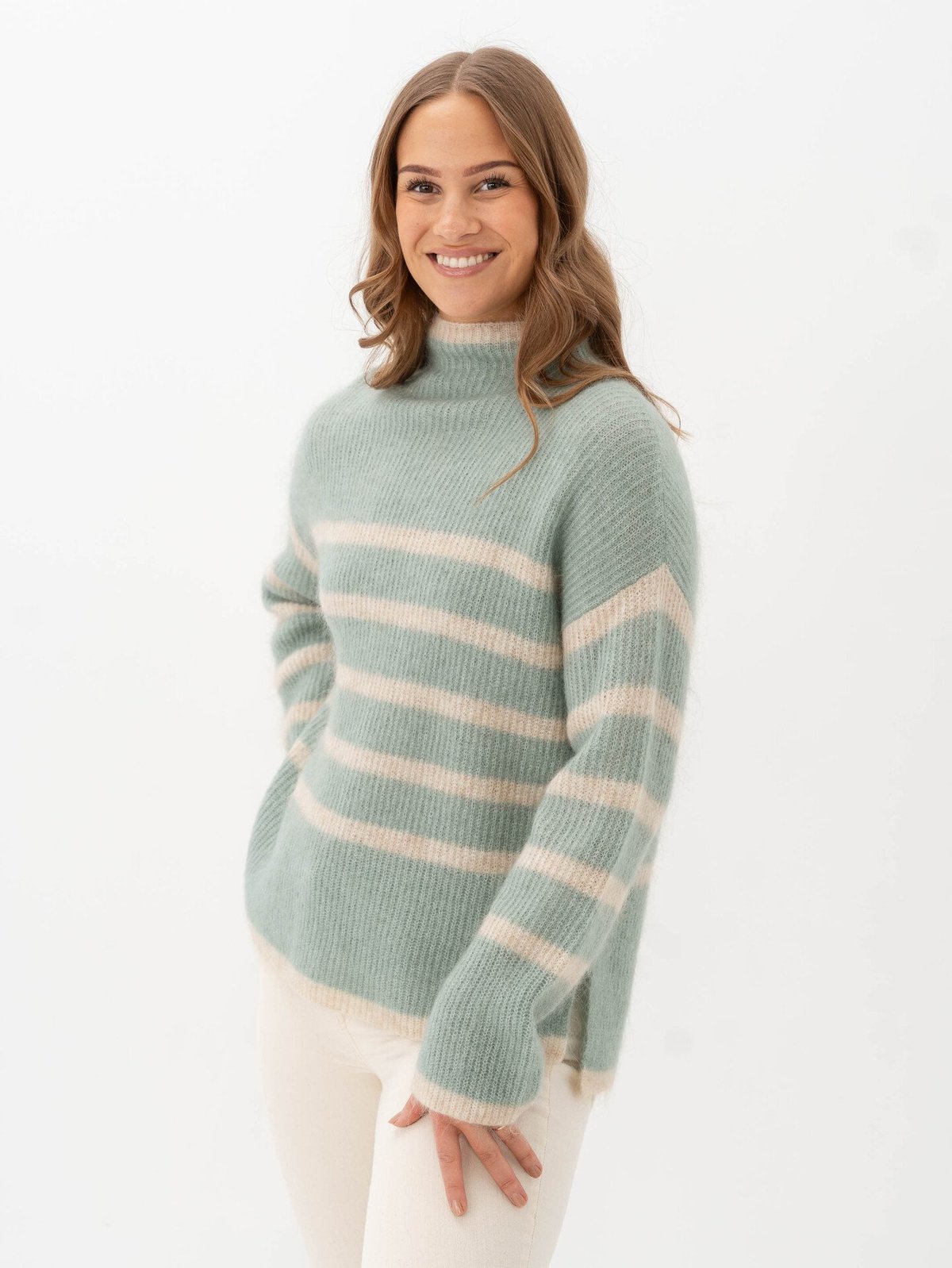 Second Female Ovalis Knit T-Neck Slate Green