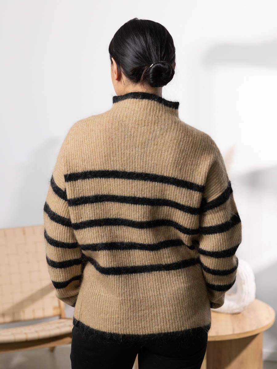 Second Female Ovalis Knit T-Neck New Tobacco Brown