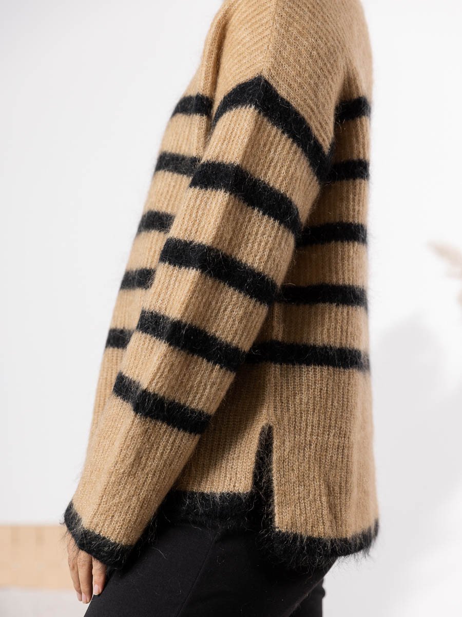 Second Female Ovalis Knit T-Neck New Tobacco Brown