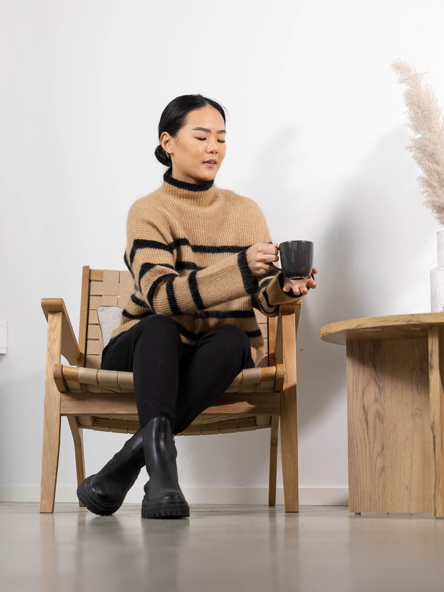 Second Female Ovalis Knit T-Neck New Tobacco Brown