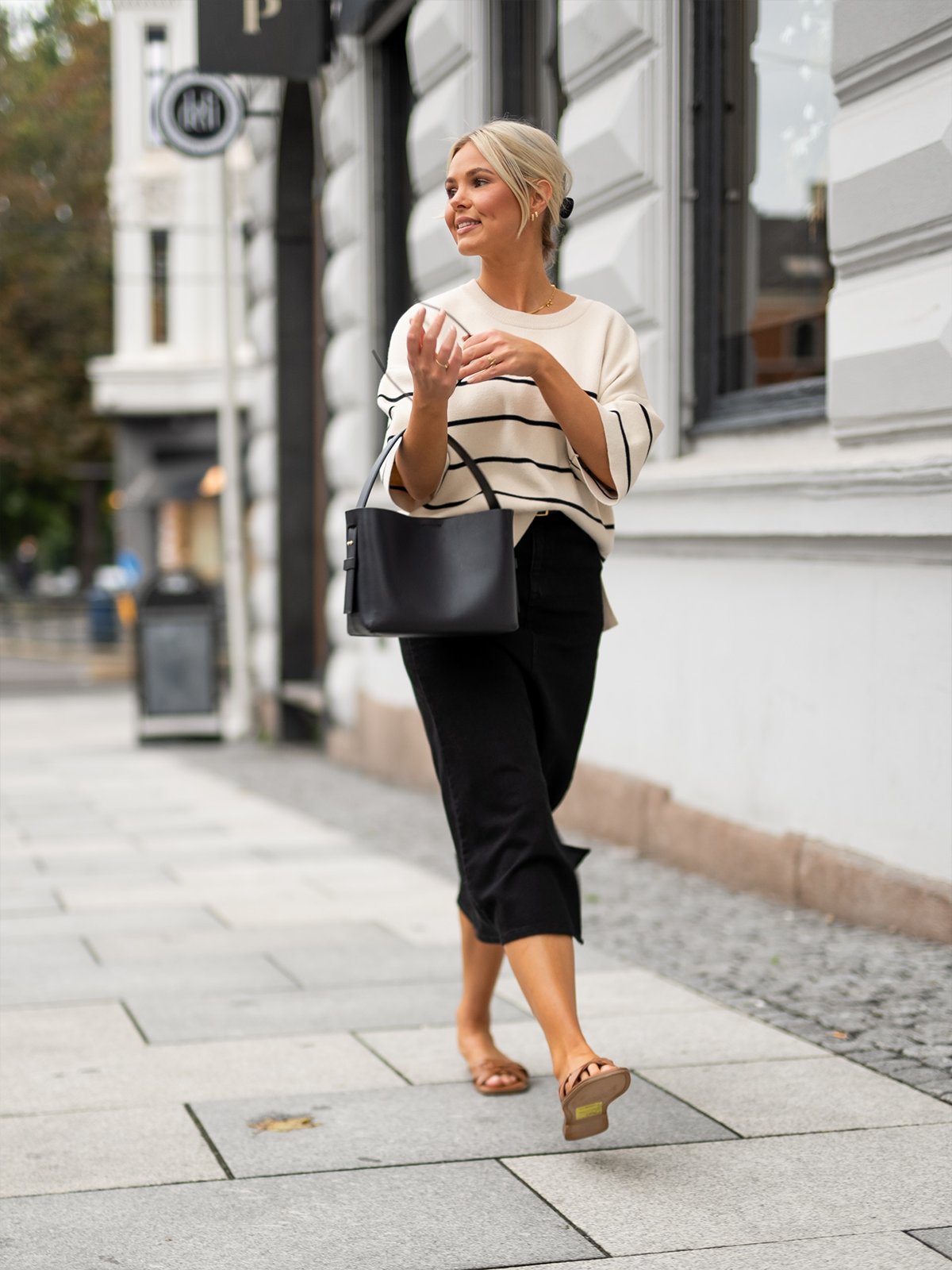 Second Female Leata Leather Bag Black Silver