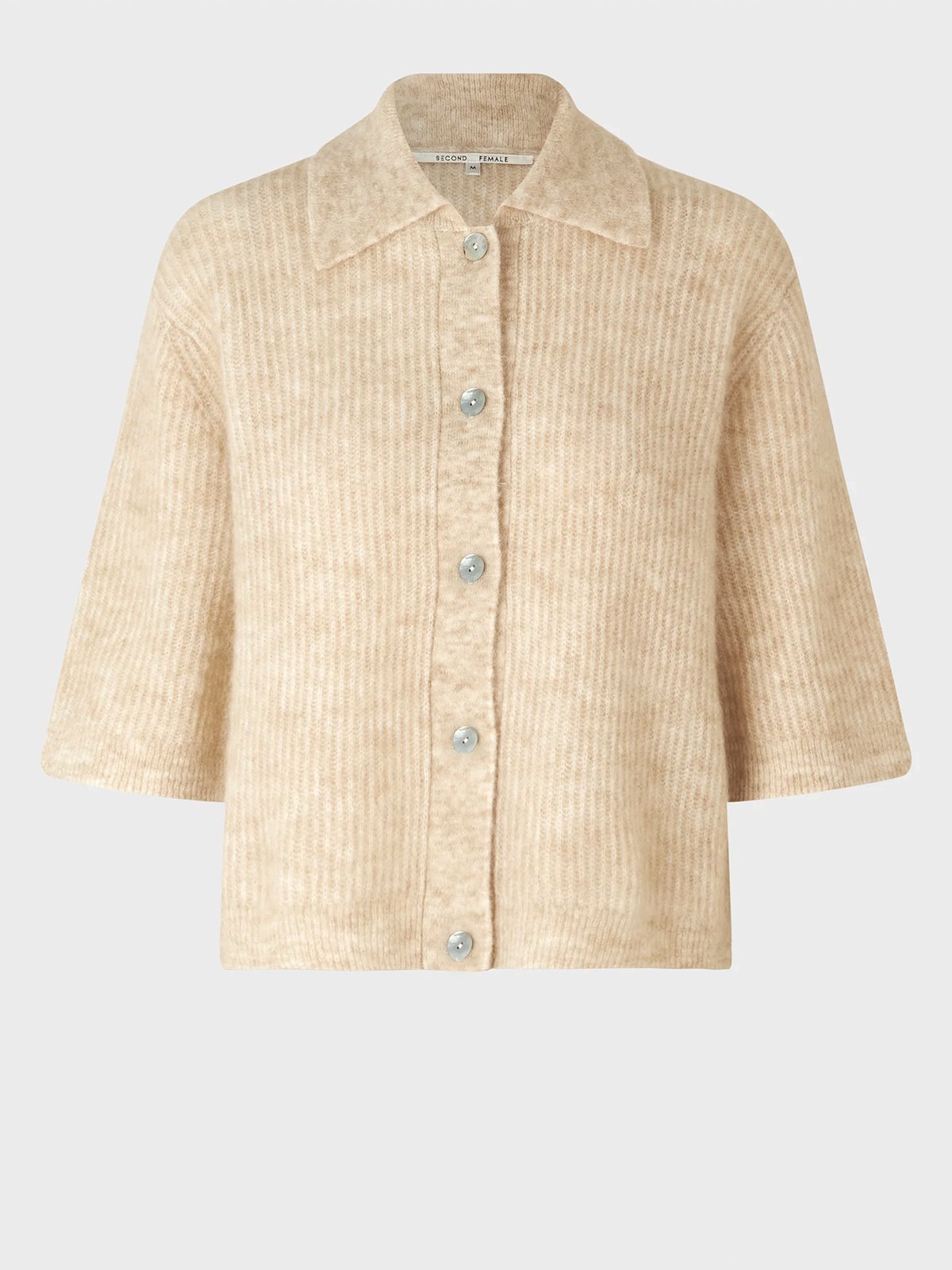 Second Female Andrea Knit Collar Cardigan Beige