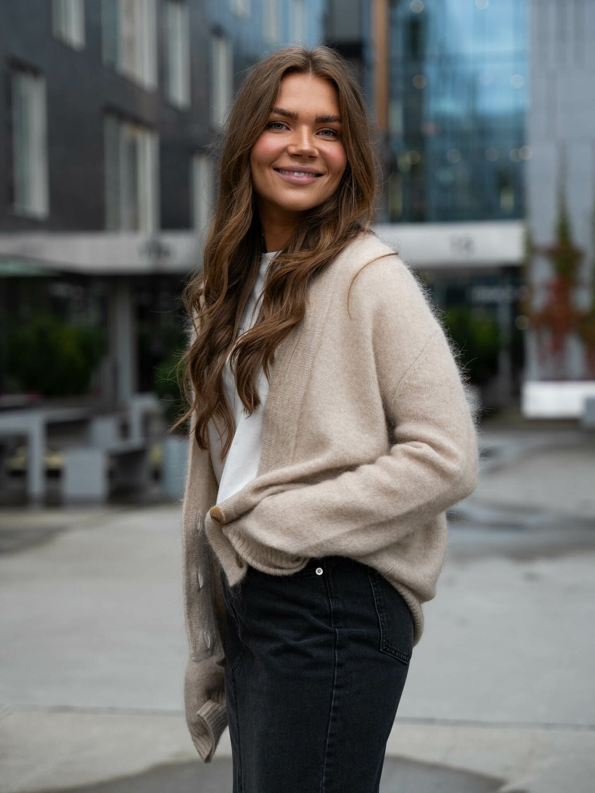 Second Female Brookline Cardigan Oxford Tan