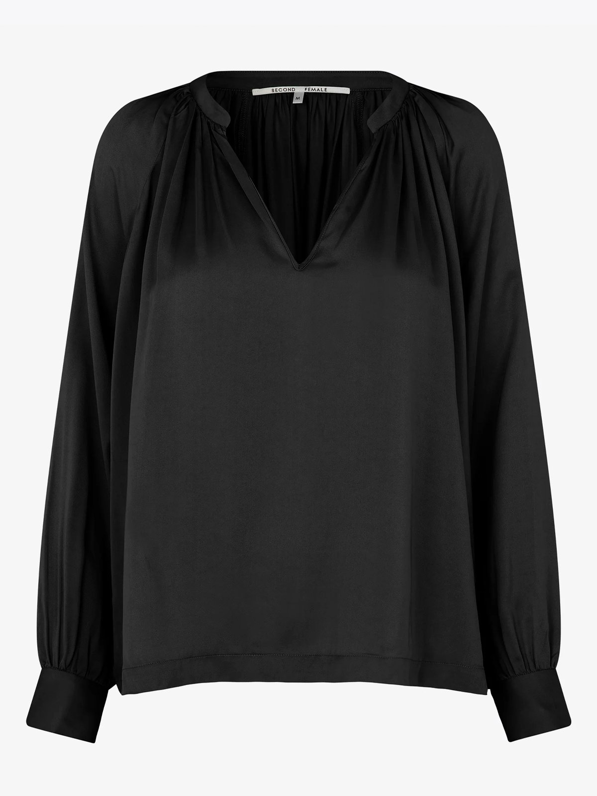 Second Female Drape Tunic Blouse Black