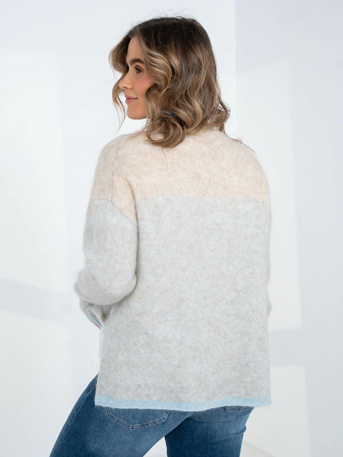 Second Female Herrin Knit Stripe T-Neck Starlight Blue