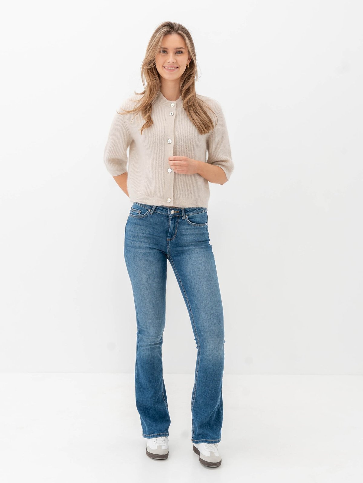 Second Female Andrea Knit Rib Cardigan Pumice Stone