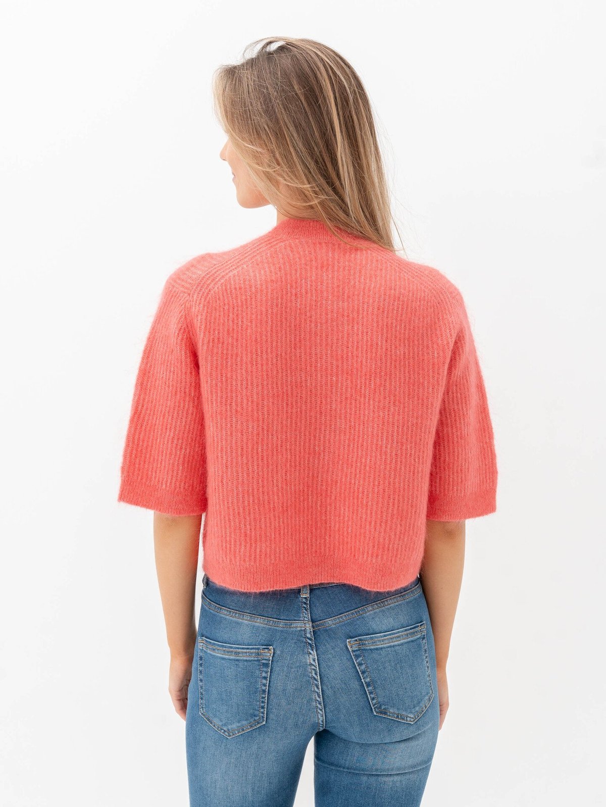 Second Female Andrea Knit Rib Cardigan Spiced Coral