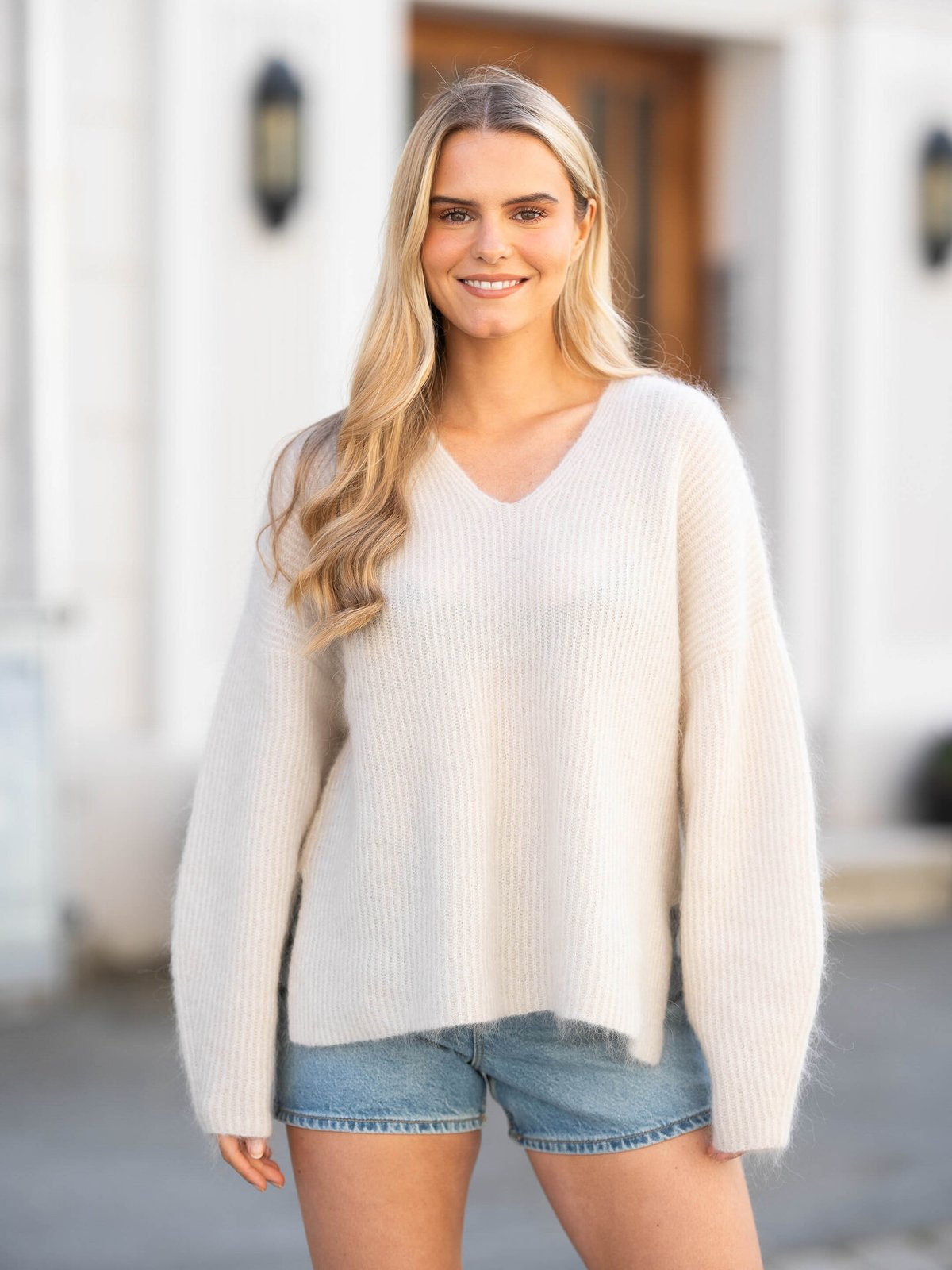 Second Female Andrea Knit V-Neck Pumice Stone