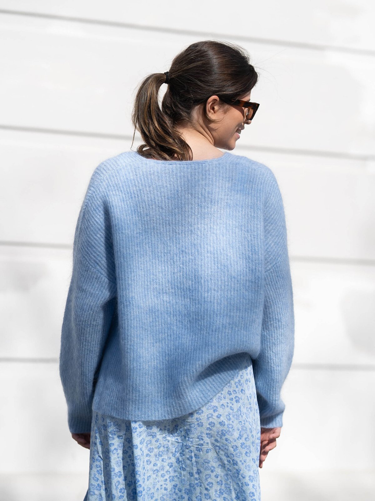 Second Female Andrea Knit V-Neck Ice Water