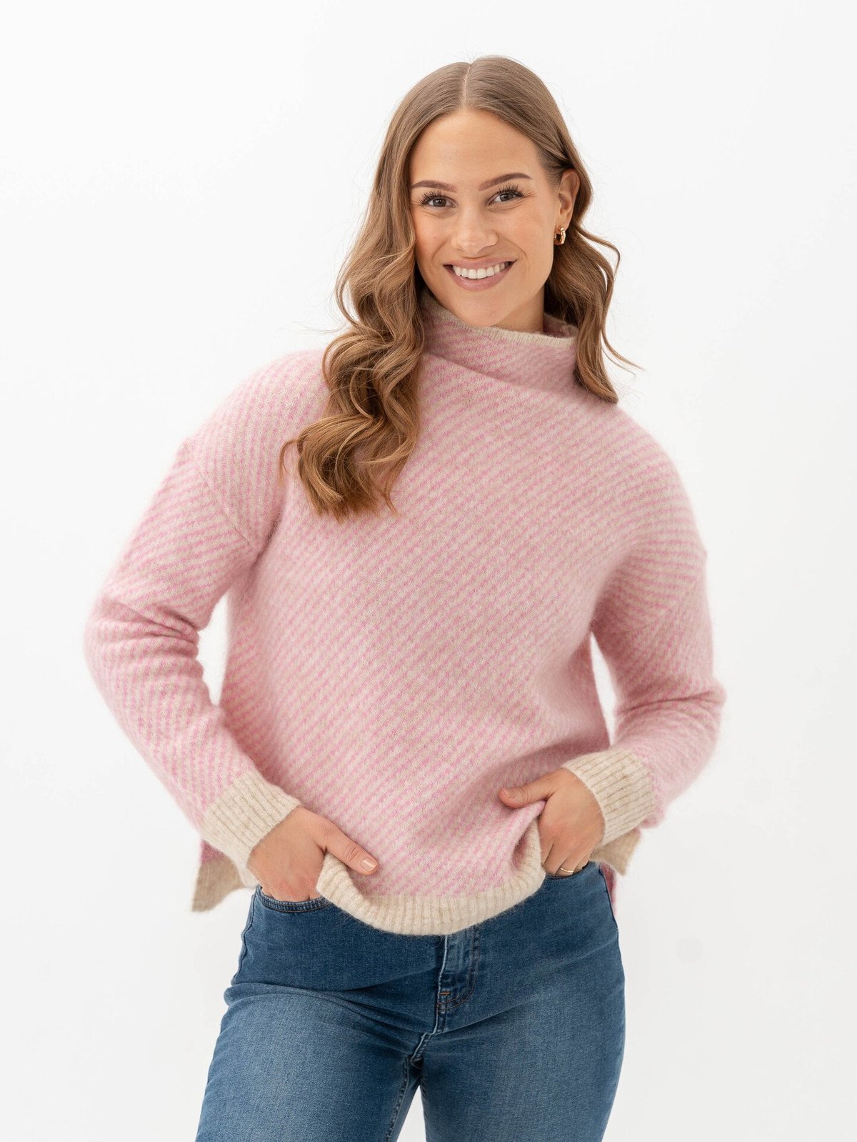 Second Female Capella Knit T-Neck Pink Cosmos