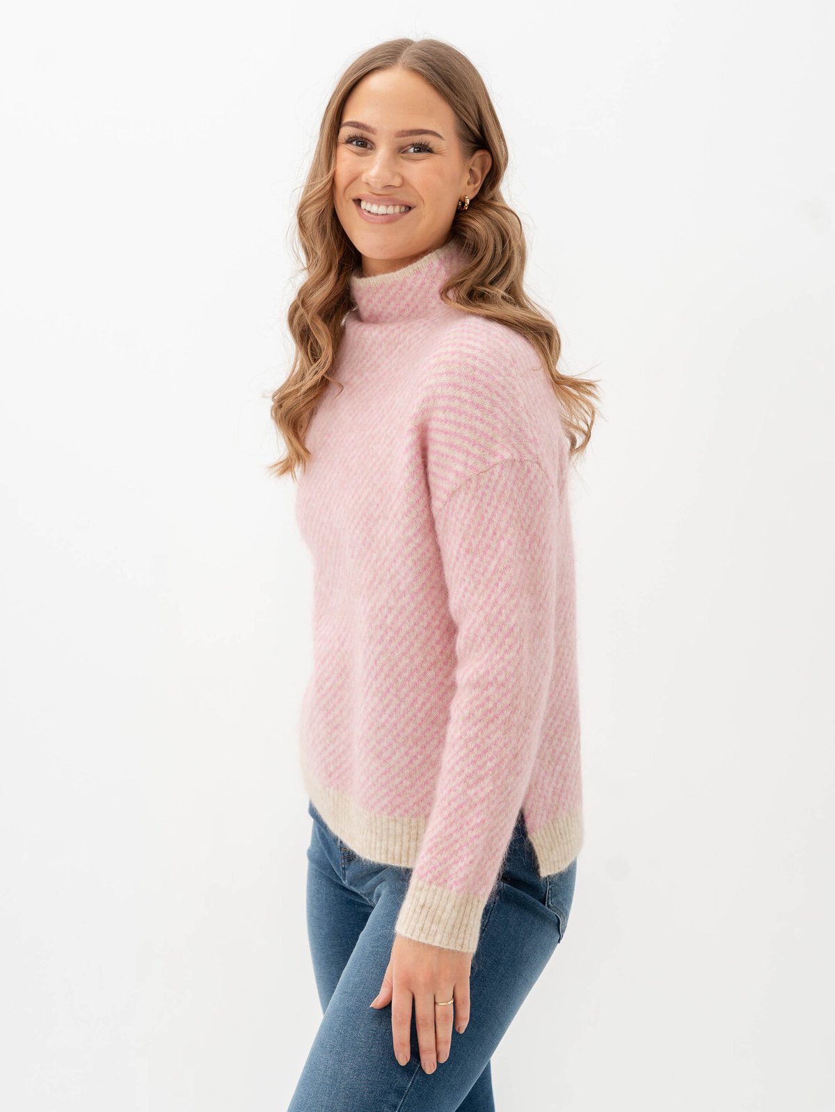 Second Female Capella Knit T-Neck Pink Cosmos