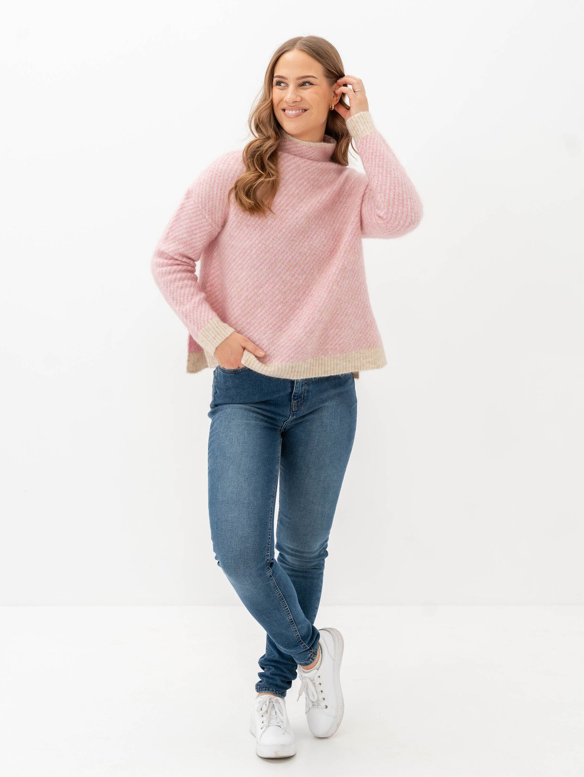 Second Female Capella Knit T-Neck Pink Cosmos
