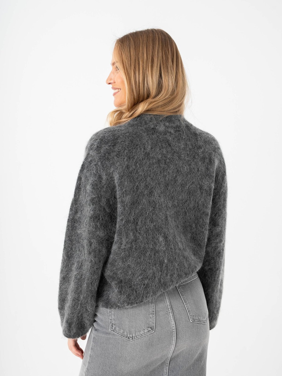 Second Female Anneleen Knit O-Neck Volcanic Ash