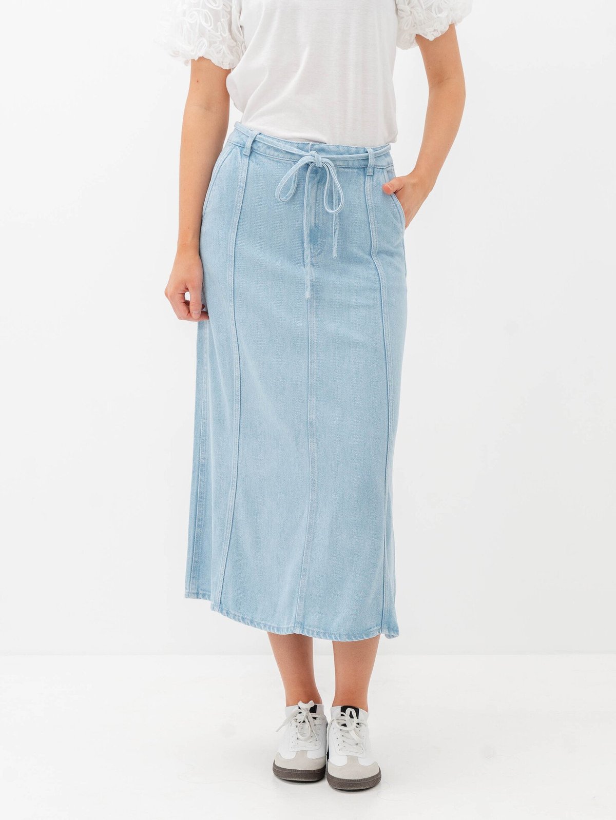 Second Female Irvin Denim Skirt Light Blue Denim