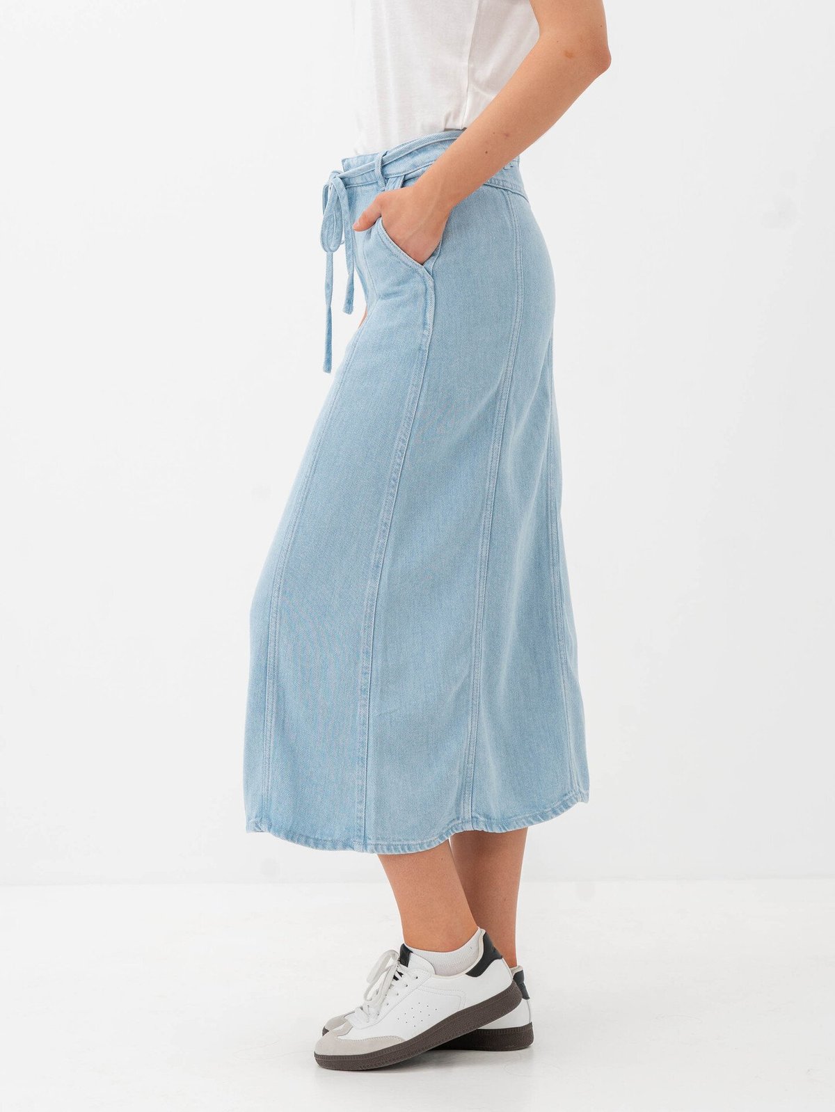 Second Female Irvin Denim Skirt Light Blue Denim