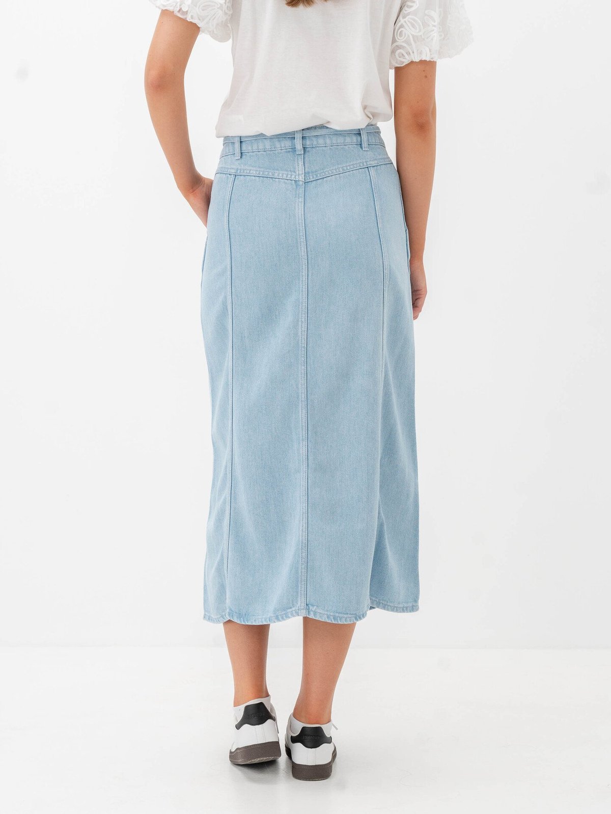 Second Female Irvin Denim Skirt Light Blue Denim