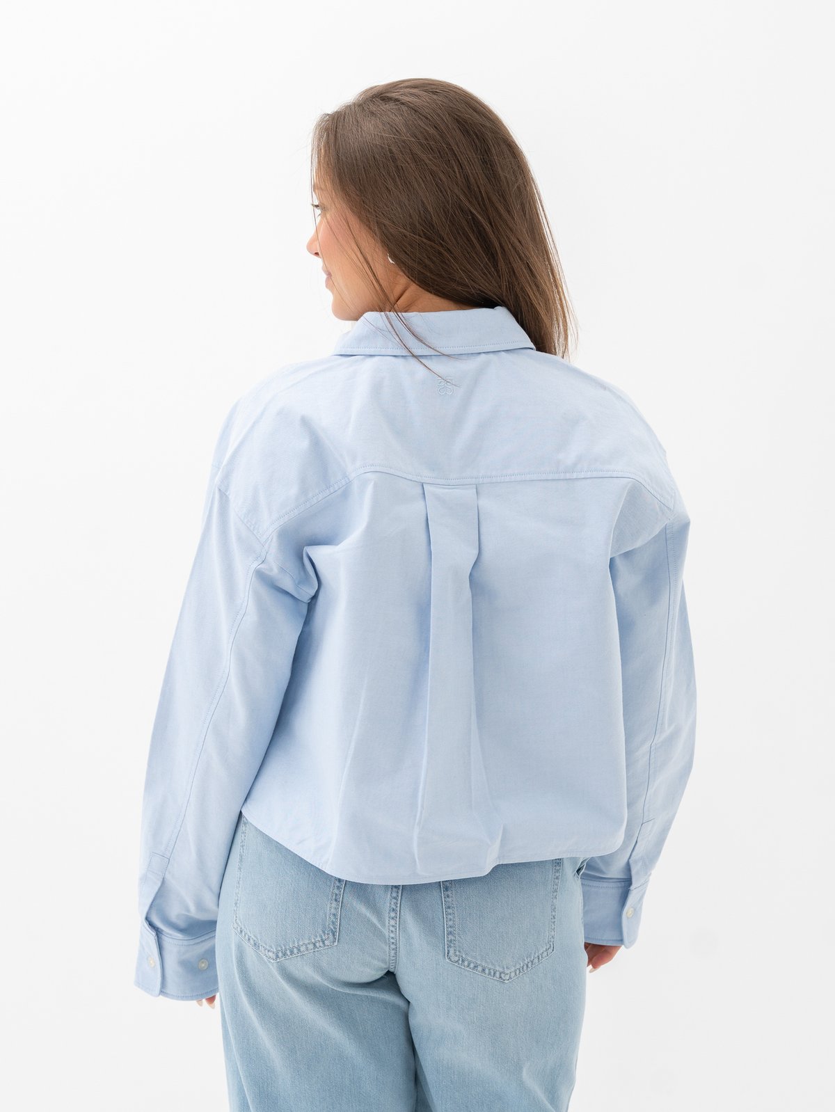 Second Female Baulo Cropped Shirt Cashmere Blue