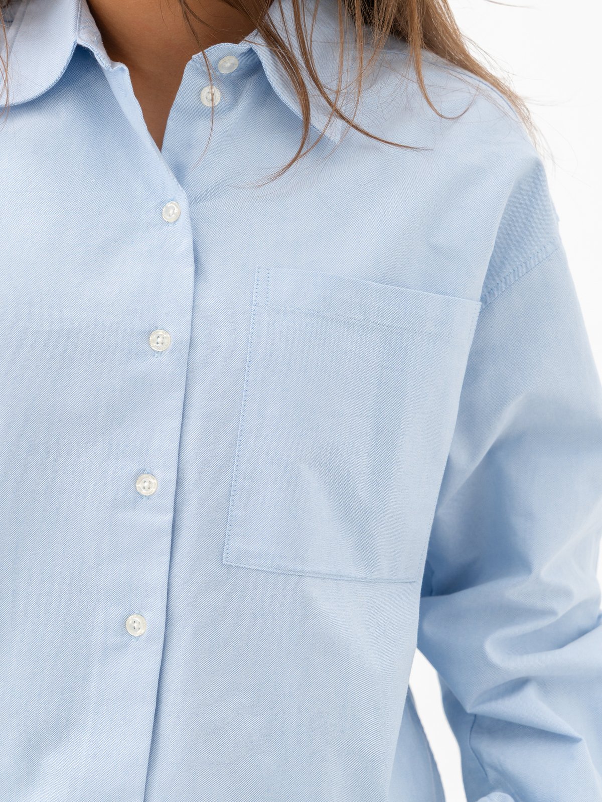 Second Female Baulo Cropped Shirt Cashmere Blue