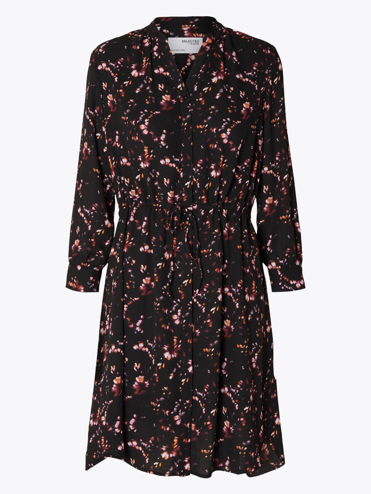 Selected Femme Damina 7/8 AOP Dress Black Raya